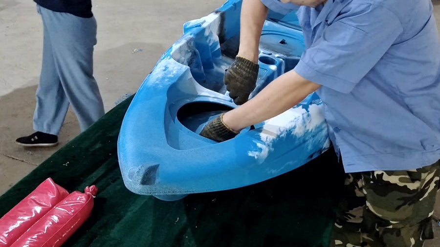 Trimming and fitting out a kayak hull by hand