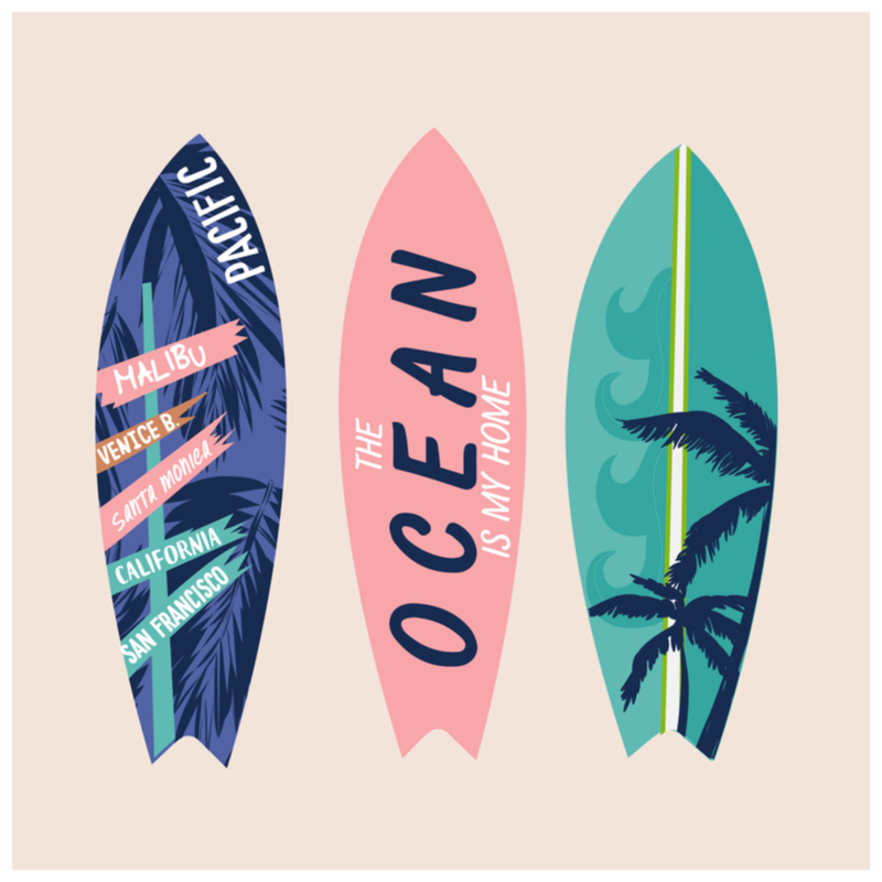 planche de surf en queue de poisson